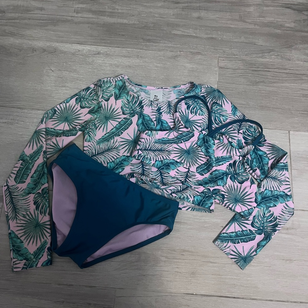 Tropical Print Swim Set